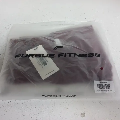 PURSUE FITNESS SCRUNCH SEAMLESS LEGGINGS β DARK CHERRY β UK M