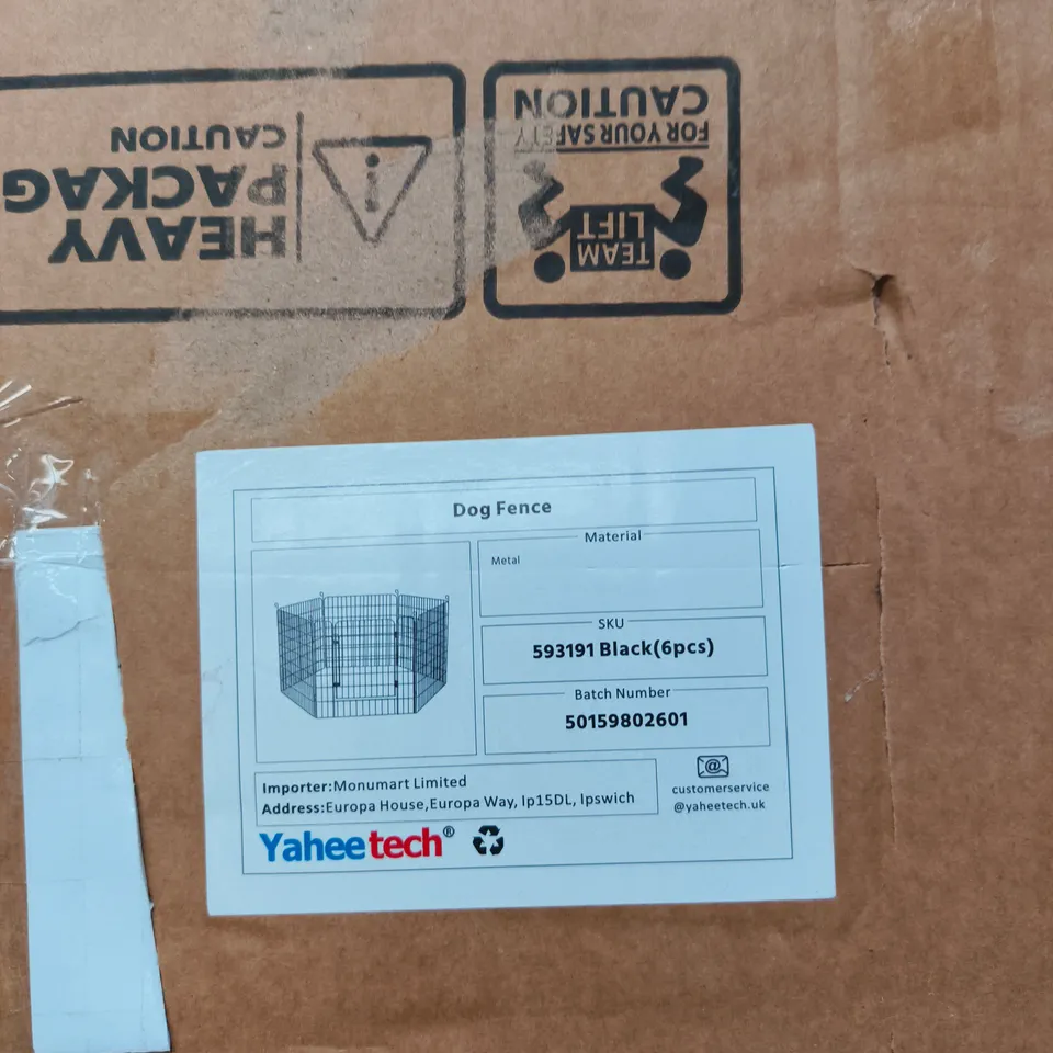 YAHEETECH DOG FENCE ENCLOSURE – BLACK, 6 PIECES