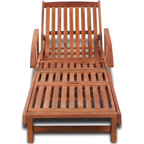 BOXED BRECKON 200CM LONG ACACIA SINGLE CHAISE/LOUNGER