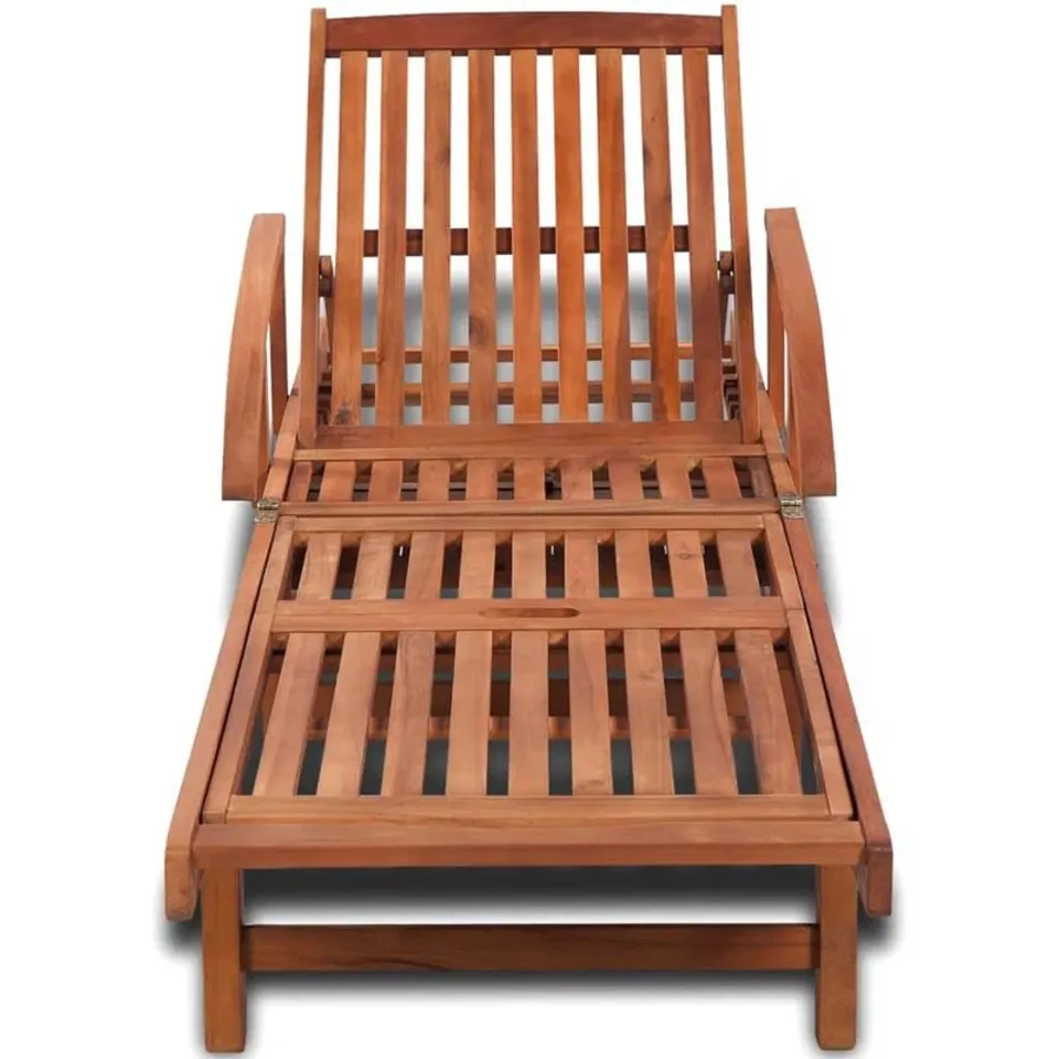 BOXED BRECKON 200CM LONG ACACIA SINGLE CHAISE/LOUNGER