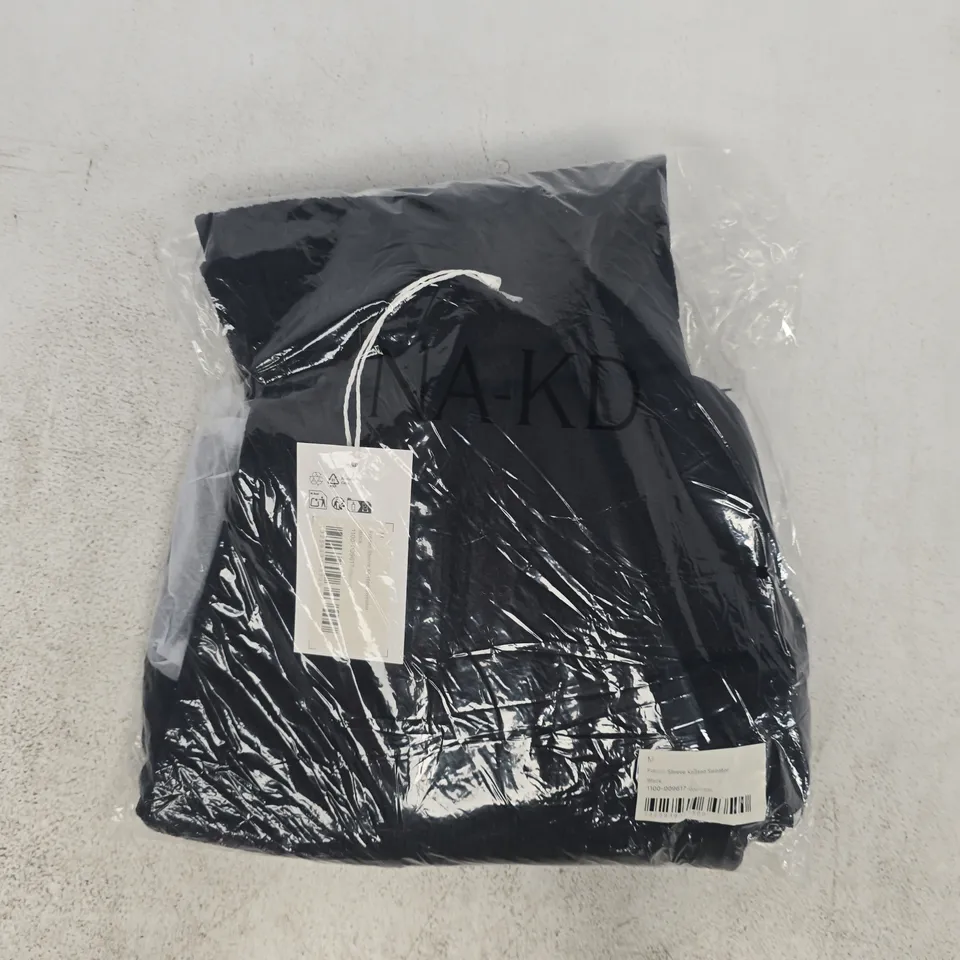BAGGED NA-KD FOLDED SLEEVE KNITTED SWEATER IN BLACK SIZE MEDIUM