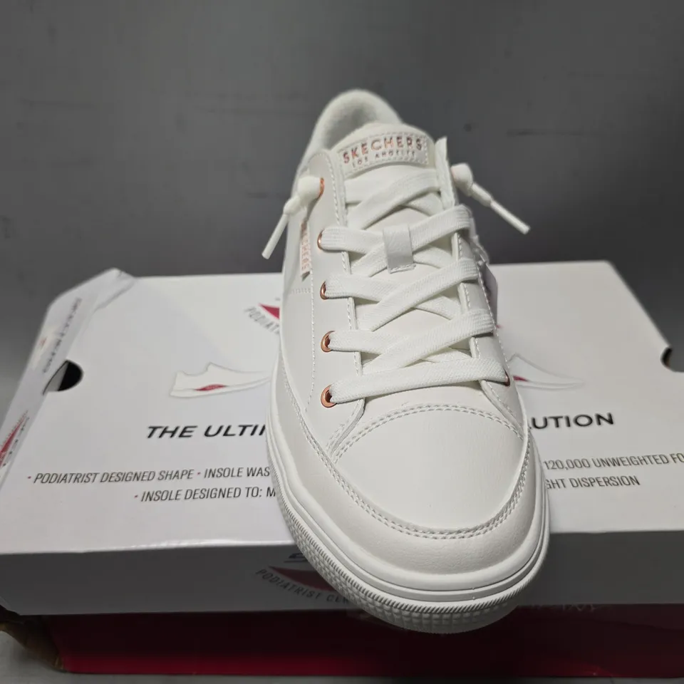 BOXED SKECHERS ON MY WAY WHITE TRAINERS - UK 6 