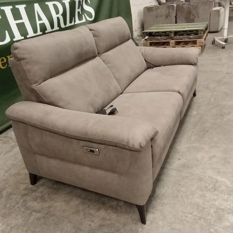 QUALITY DESIGNER ITALIAN MADE OLIVER 3 SEATER FABRIC ELECTRIC RECLINER SOFA