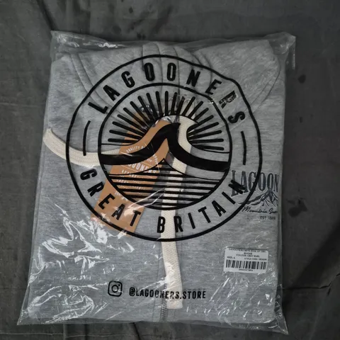 LAGOONERS ZIP-UP HOODIE IN GREY SIZE SMALL