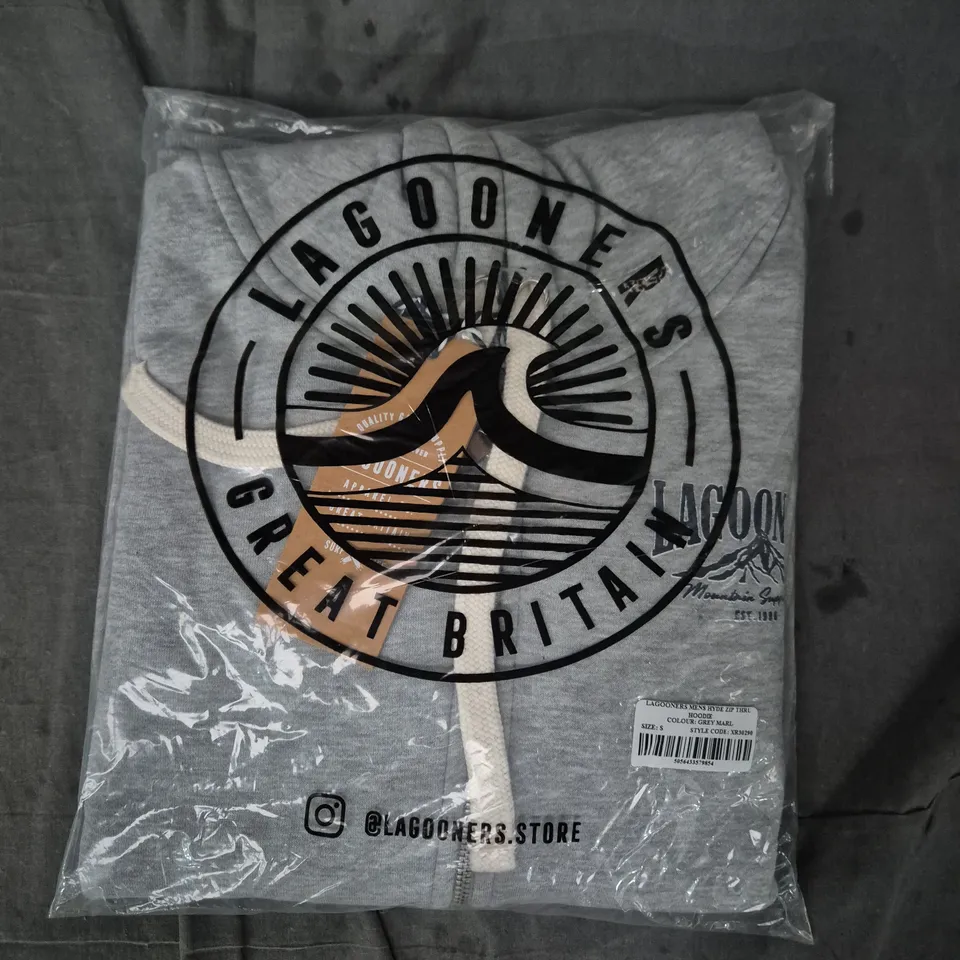 LAGOONERS ZIP-UP HOODIE IN GREY SIZE SMALL