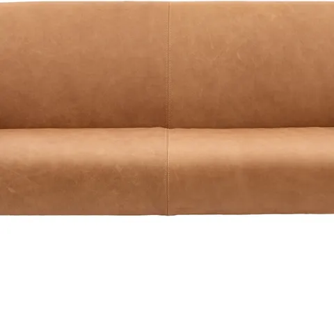 BOXED GALLERY DIRECT STRATFORD 2 SEATER SOFA BROWN LEATHER