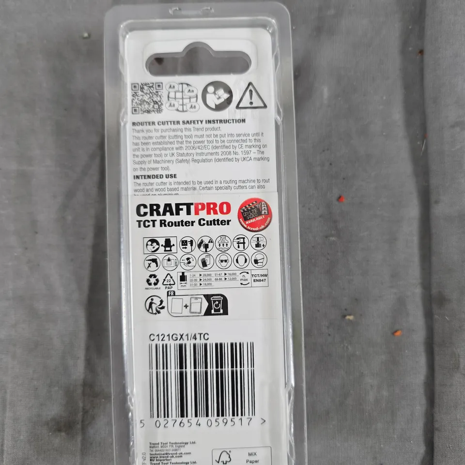 TREND CRAFTPRO ROUTER CUTTER – 1/4 IN SHANK, C121GX1/4TC (BOXED)