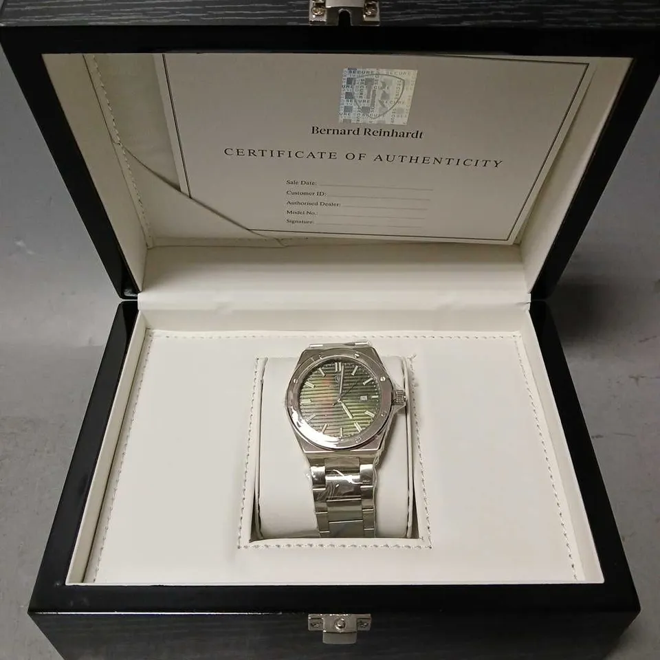 BOXED BERNARD REINHARDT WATCH 316 STAINLESS STEEL CASE 