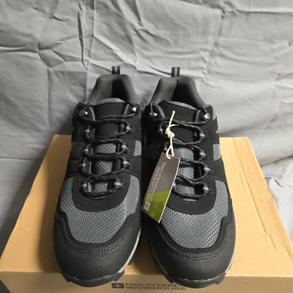 BOXED PAIR OF MOUNTAIN WAREHOUSE MCLEOD WIDE FIT WALKING SHOES -  UK SIZE 9