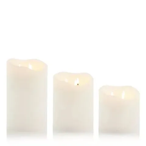 HOME STORIES SET OF 3 LARGE FLAMELESS WAX CANDLES