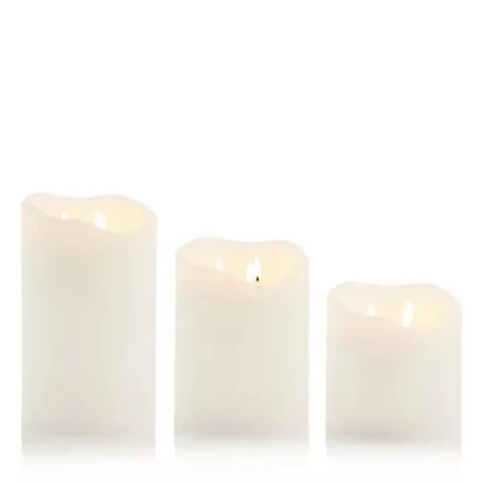 HOME STORIES SET OF 3 LARGE FLAMELESS WAX CANDLES