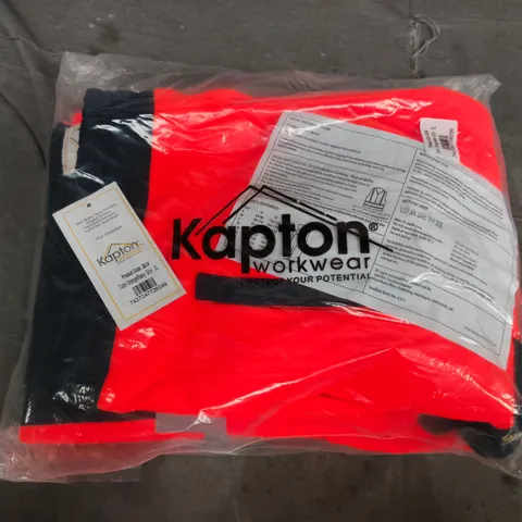 BAGGED KAPTON WORKWEAR HI VISIBILITY COMBAT JOGGING FLEECE BOTTOMS IN ORANGE - XL 