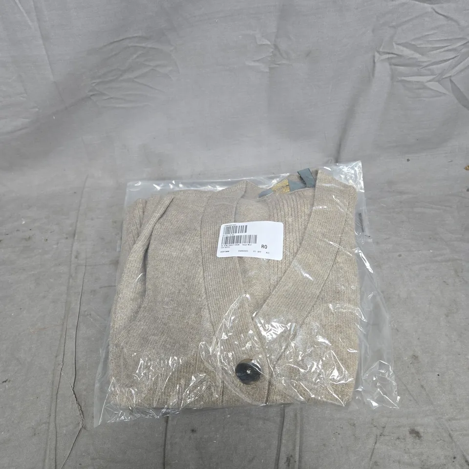 RUTH LANGSFORD BUTTON THROUGH CARDIGAN TAUPE MEDIUM