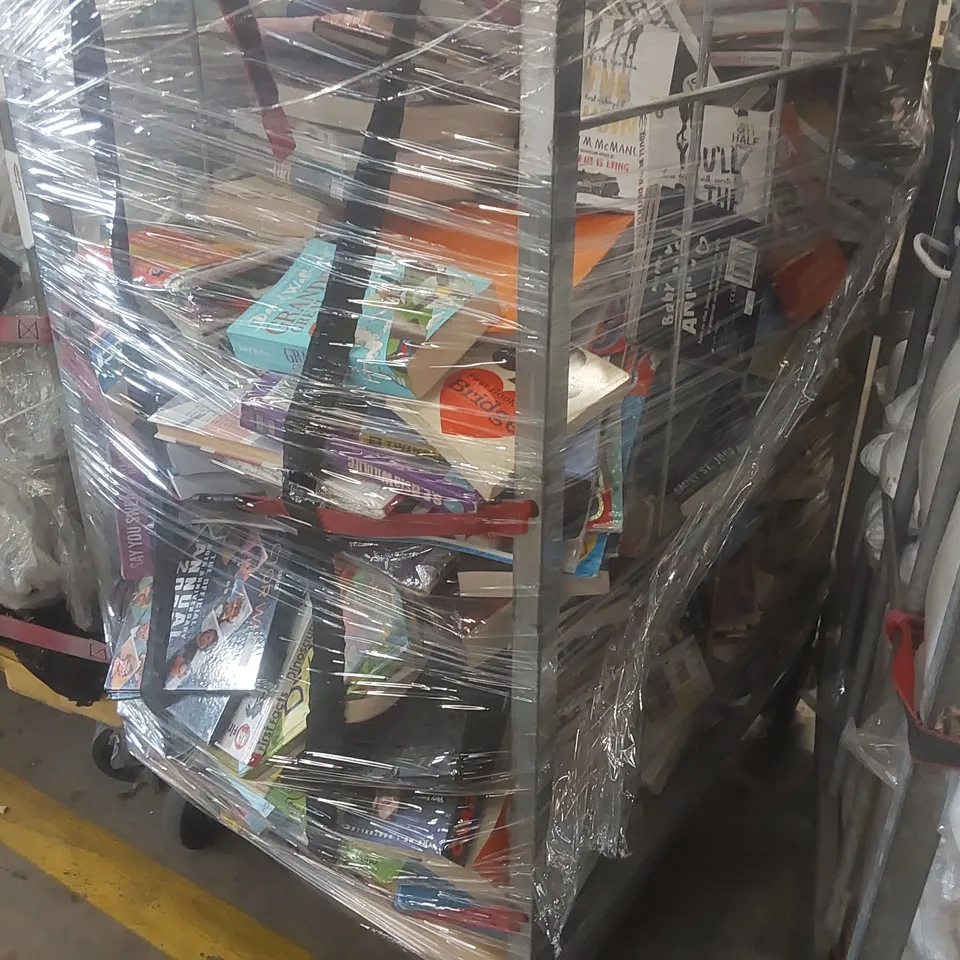 CAGE CONTAINING A VERY LARGE QUANTITY OF ASSORTED BOOKS ECT  // CAGE NOT INCLUDED