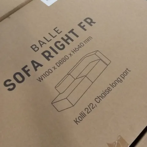 BOXED BALLE CHAISE SOFA LONG PART (2 BOXES)