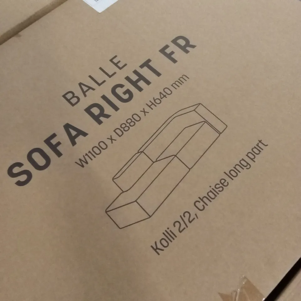 BOXED BALLE CHAISE SOFA LONG PART (2 BOXES)