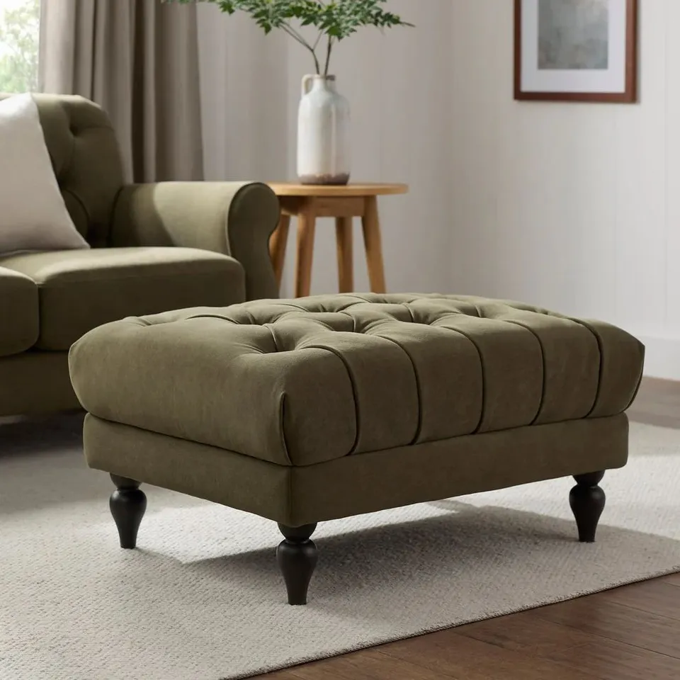 BOXED DUSK HEBDEN POUFFE - OLIVE GREEN (1 BOX)