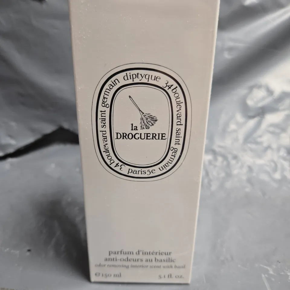 BOXED AND SEALED LA DROGUERIE DIPTYQUE ODOR REMOVING INTERIOR SCENT WITH BASIL 150ML