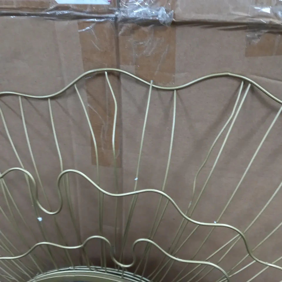 GOLD METAL RIPPLE WAVE MIRROR / COLLECTION ONLY