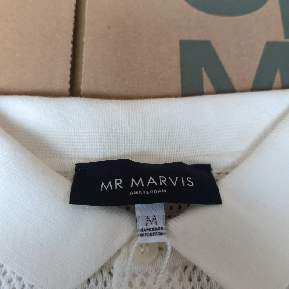 MR MARVIS AMSTERDAM WHITE POLO SHIRT – UK MEDIUM (M) HANDMADE IN PORTUGAL
