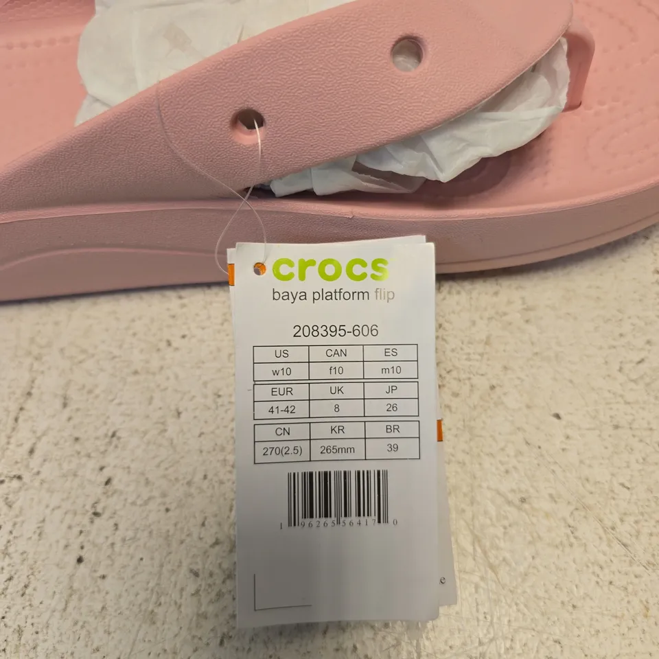CROCS BAYA PLATFORM FLIP PINK SLIDERS – UK 8 (US 10 / EU 41-42)
