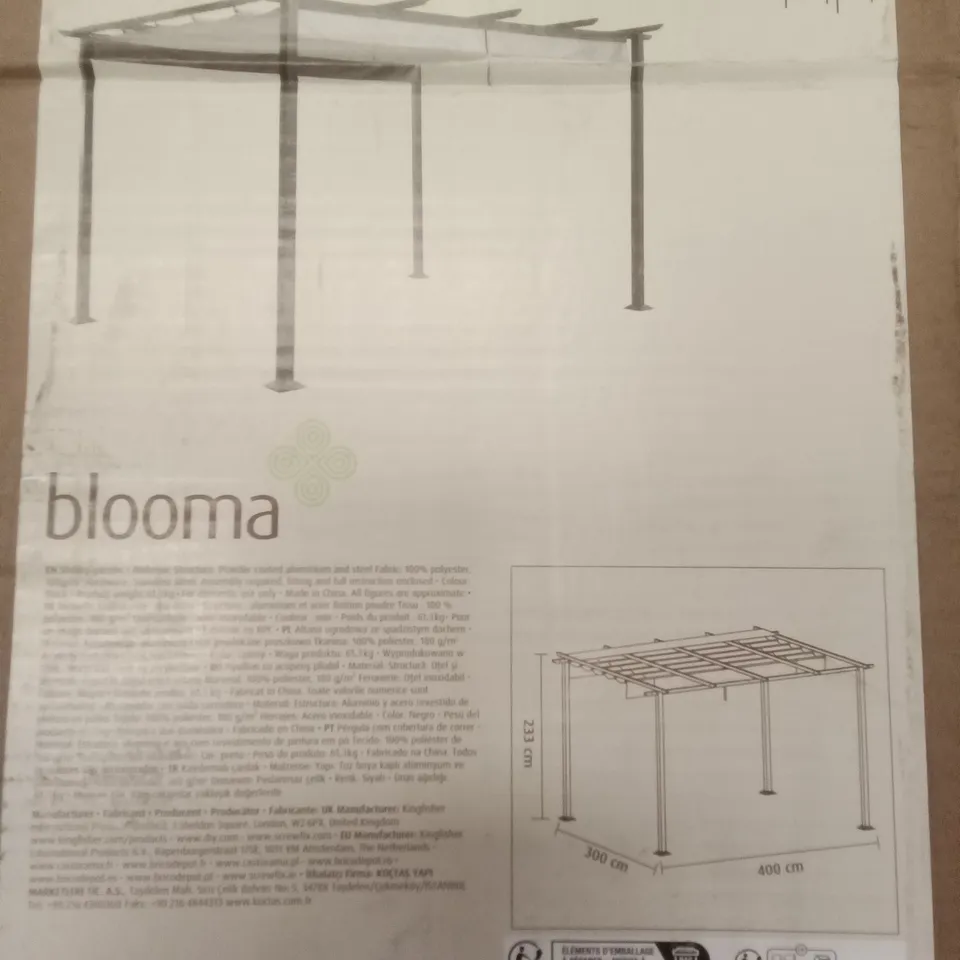 BOXED BLOOMA MOSES 3 X 4M SLIDING GAZEBO