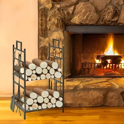 BOXED EGBERT 51.5CM W METAL LOG RACK (1 BOX)