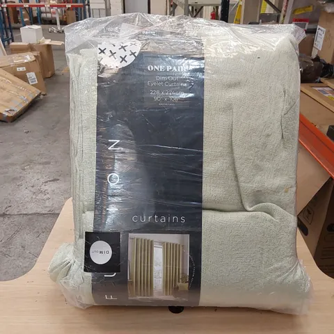 BAGGED POLYESTER ROOM DARKENING EYELET CURTAIN PAIR - 90 X 108" (1 ITEM)