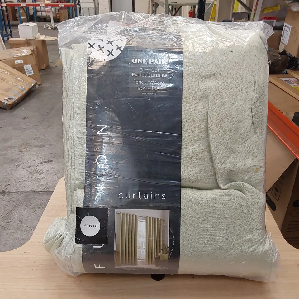 BAGGED POLYESTER ROOM DARKENING EYELET CURTAIN PAIR - 90 X 108" (1 ITEM)