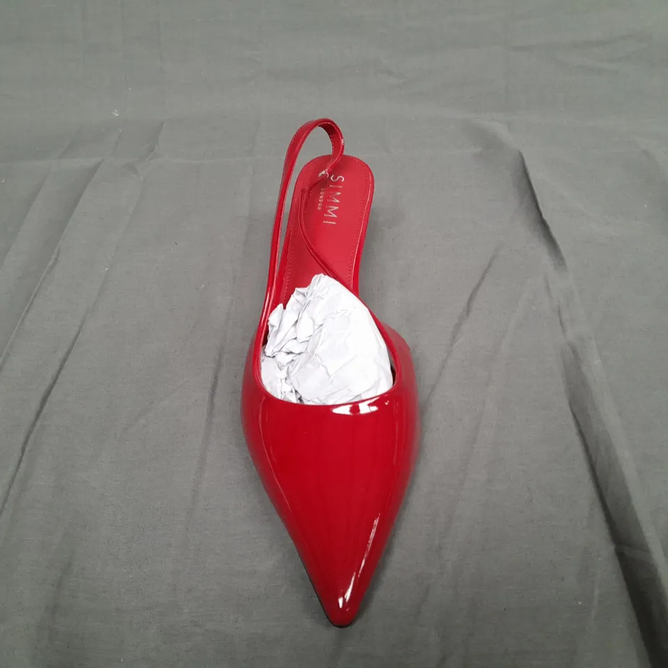 BOXED PAIR OF SIMMI LONDON CECILY RUBY RED HEELS SIZE UK 9 