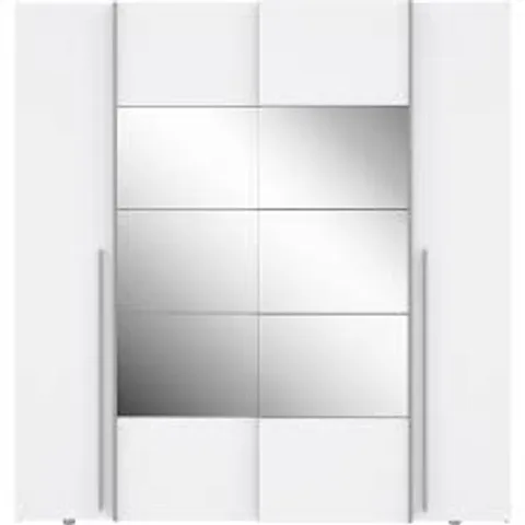 BOXED 4 DOOR SLIDING WHITE WARDROBE (4 BOXES)