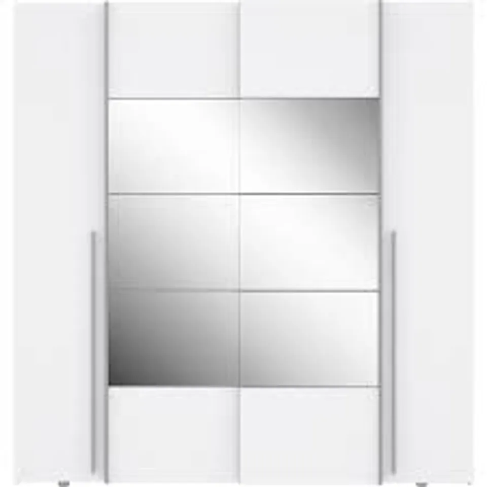 BOXED 4 DOOR SLIDING WHITE WARDROBE (4 BOXES)