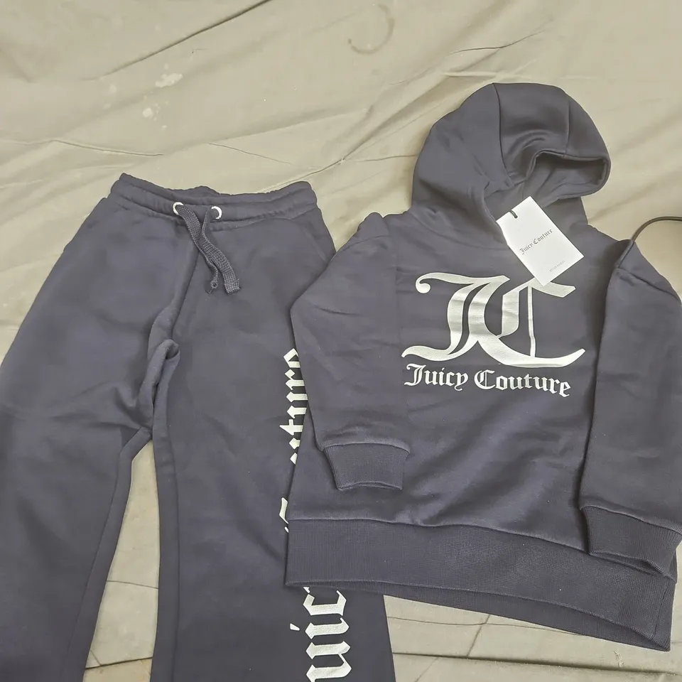 JUICY COUTURE KIDS TRACK SUIT NAVY WITH SILVER JUICY COUTURE LOGO SIZE 3-4 YEARS