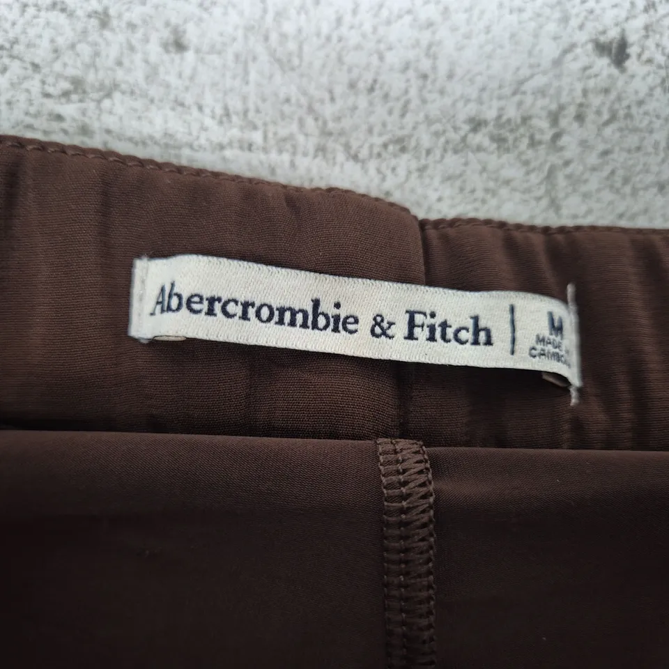 ABERCROMBIE & FITCH BROWN SUEDE-LOOK MINI SKIRT, SIZE M