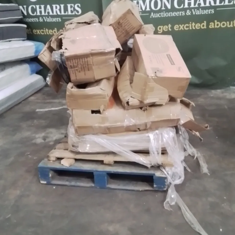 PALLET OF NEO PRODUCTS AND ASSORTED HOUSEHOLD GOODS TO INCLUDE;TREE SKIRT,GAMING CHAIRS,TROLLEY 