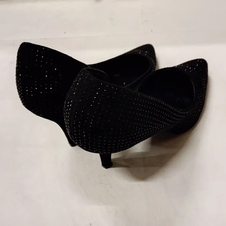 UNBOXED CATWALK BLACK GLITTER HIGH HEELS – UK 6 (EU 39)