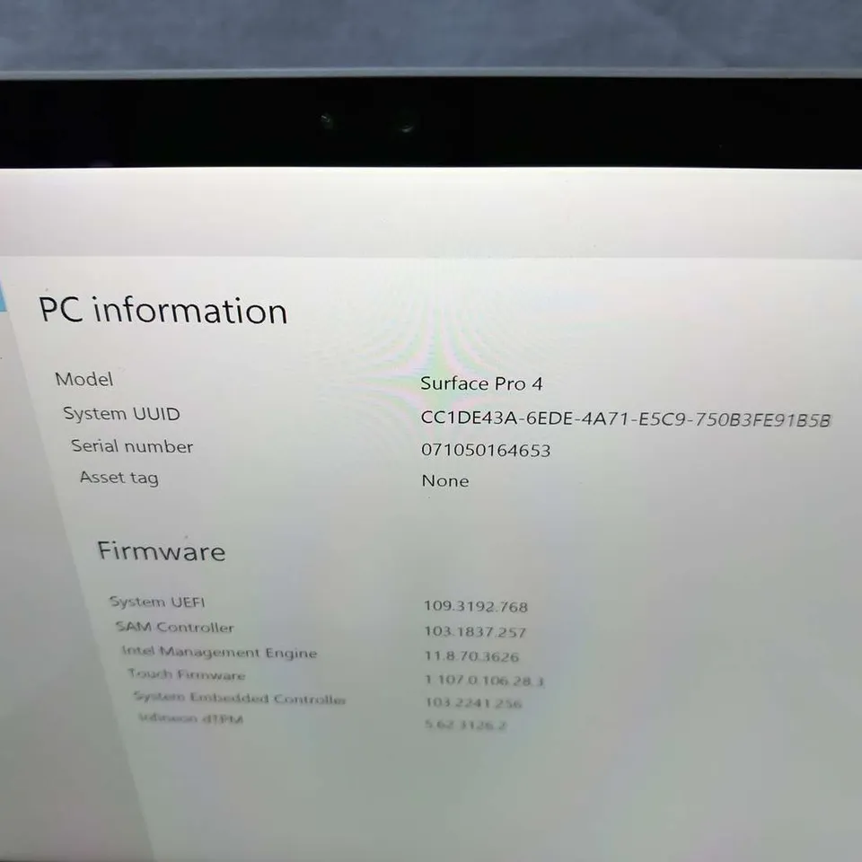 MICROSOFT SURFACE PRO 4 128GB