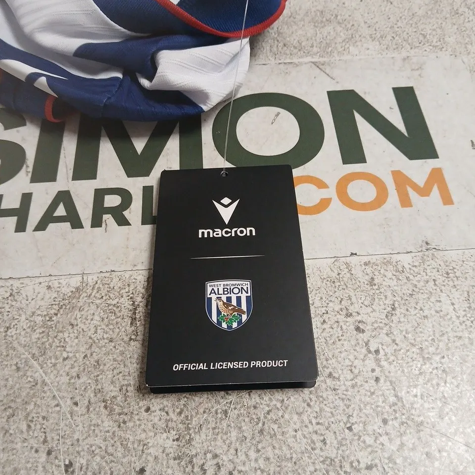 MACRON WEST BROMWICH ALBION FOOTBALL CLUB LARGE ADULT HOME SHIRT TAGGED