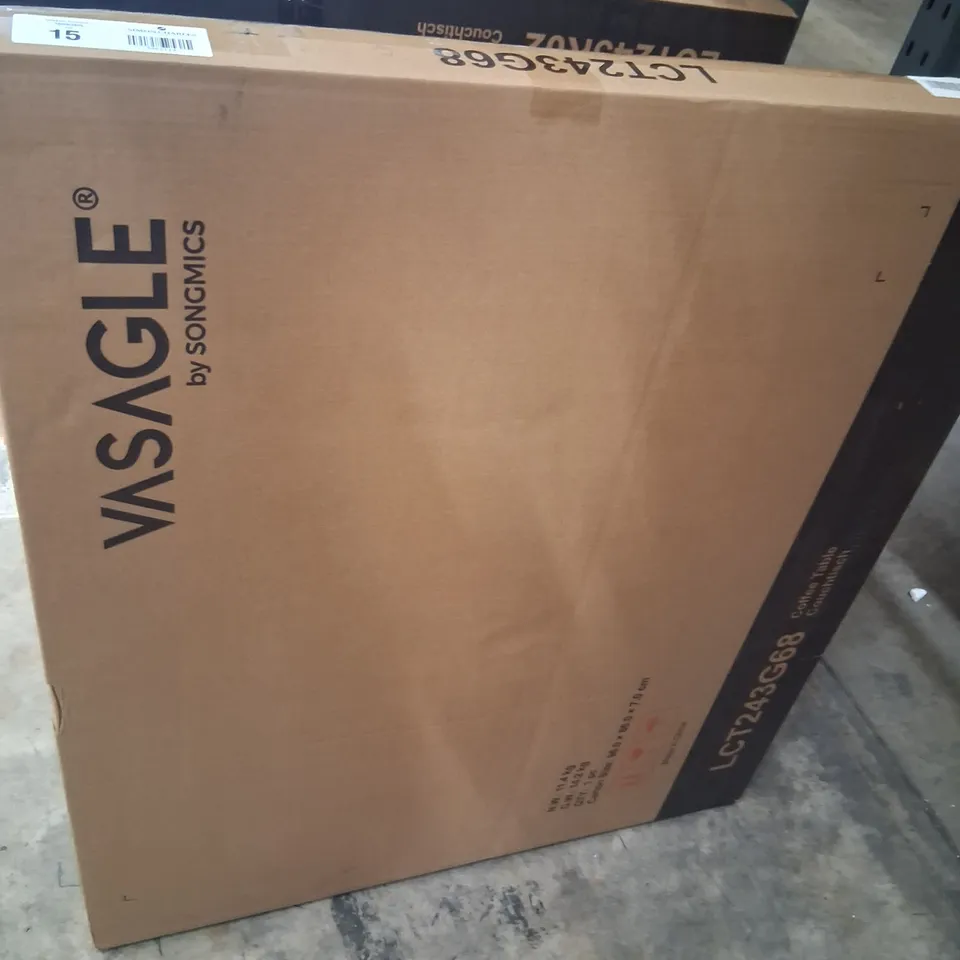 BOXED VASAGLE ROUND 2 TIER COFFEE TABLE WITH STORAGE 31.5 X 17.7 INCHES, EASY TO ASSEMBLE, MISTY GRAY ULCT243G68
