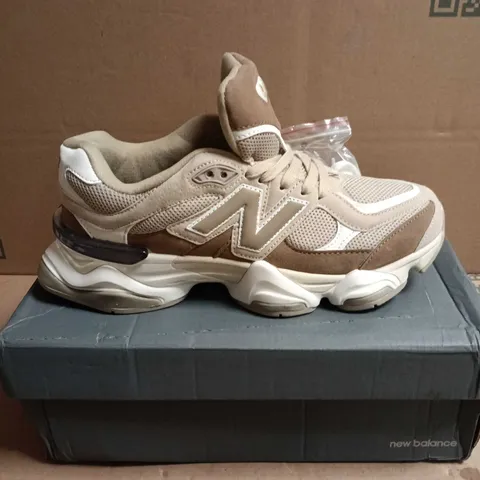 BOXED PAIR OF NEW BALANCE 9060 LIFESTYLE SNEAKERS – BEIGE/TAN - 7