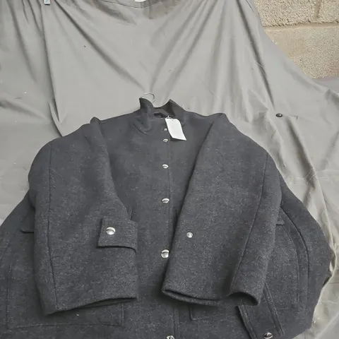 MANGO GREY COAT WITH SILVER BUTTONS MEDIUM WITH TAGS