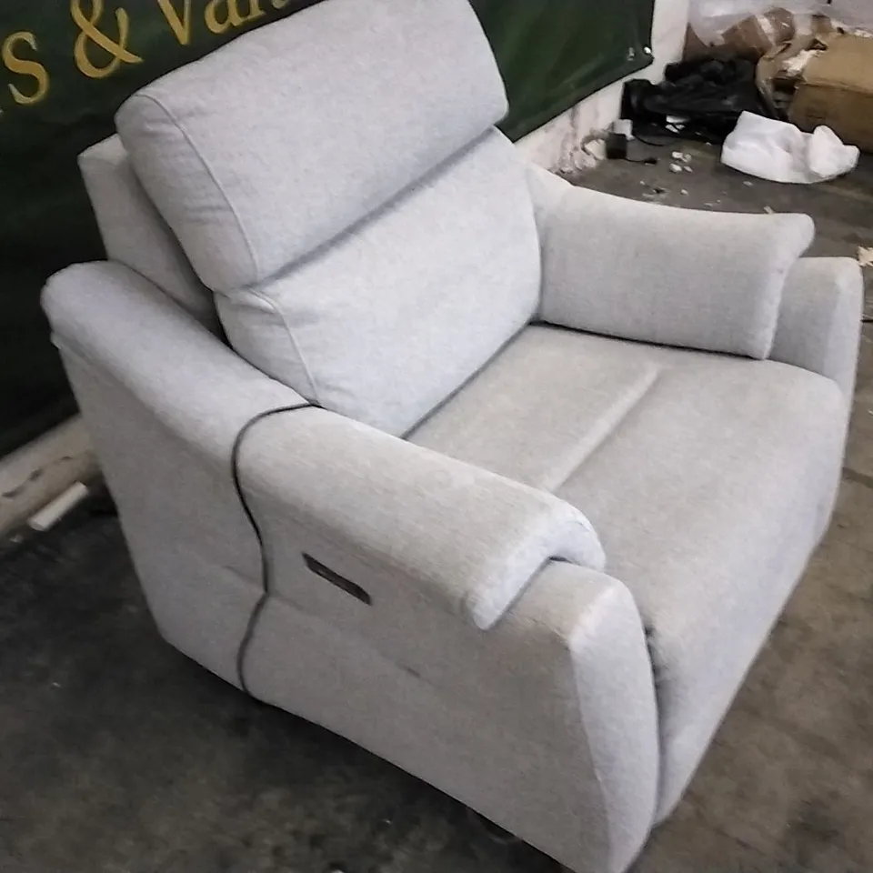 QUALITY BRITISH DESIGNED & MANUFACTURED G PLAN GREY FABRIC ELECTRIC RECLINING ARMCHAIR