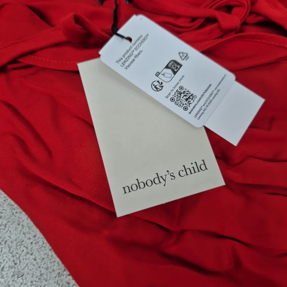 NOBODY'S CHILD CLEO MIDI DRESS – SOFT RED, UK 12 (EU 40, USA 8)