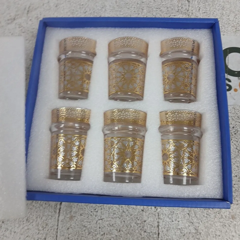 GAODA HOUSEWARE 6PC GLASSWARE SET – GOLD PATTERN
