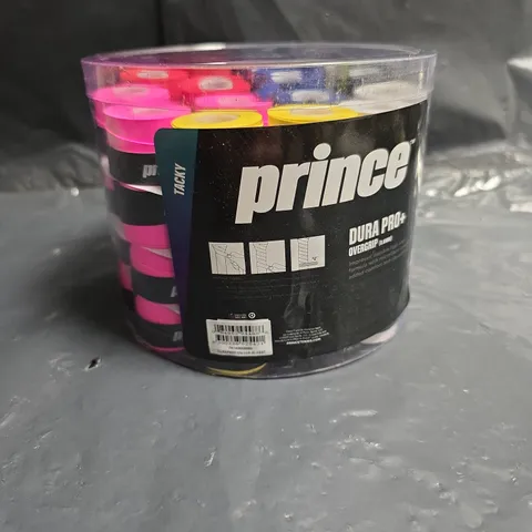 PRINCE TENNIS DURA PRO+ OVERGRIPS – 60 PACK, ASSORTED COLOURS