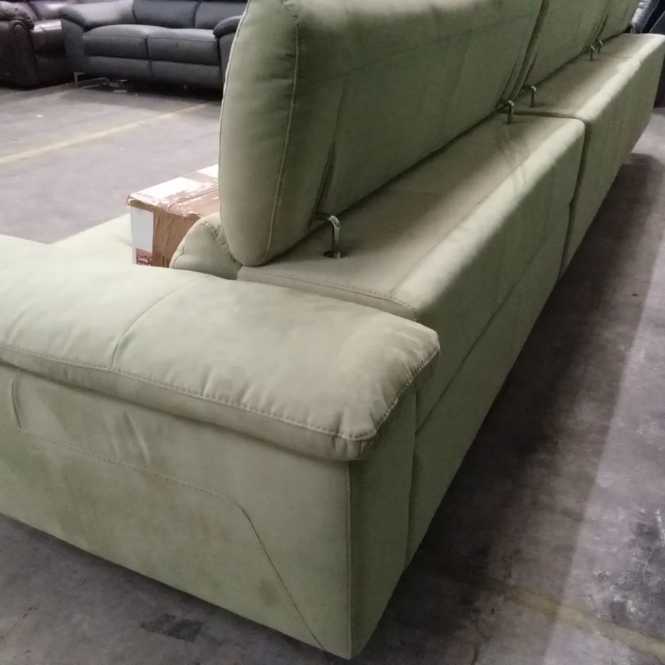 QUALITY DESIGNER ITALIAN MADE MARTINE LARGE FABRIC ELECTRIC RECLINING CORNER SOFA