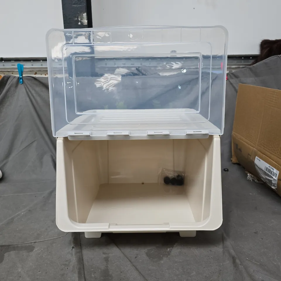 PLASTIC STORAGE BOX WITH CLEAR LID