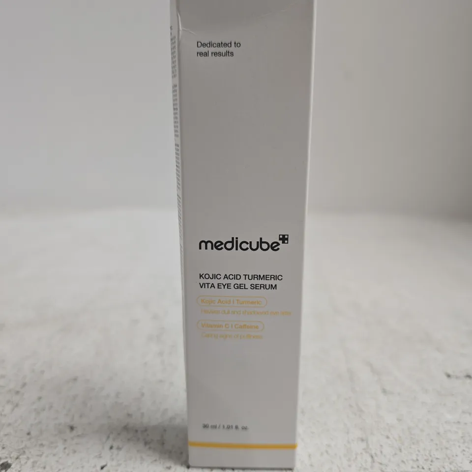 BOXED AND SEALED MEDICUBE KOJIC ACID TURMERIC VITA EYE SERUM (30ML)