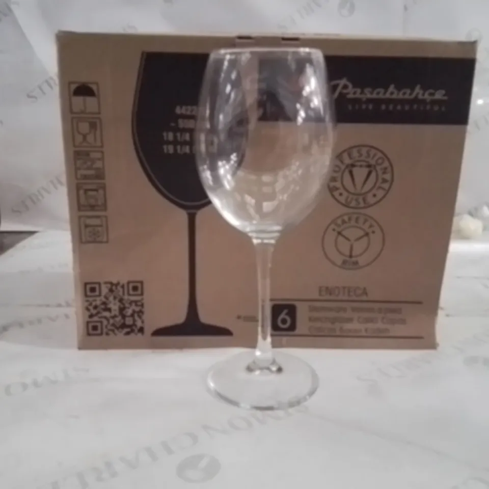 BOXED PASABAHCE STEMWARE GLASSES APPROXIMATELY 6