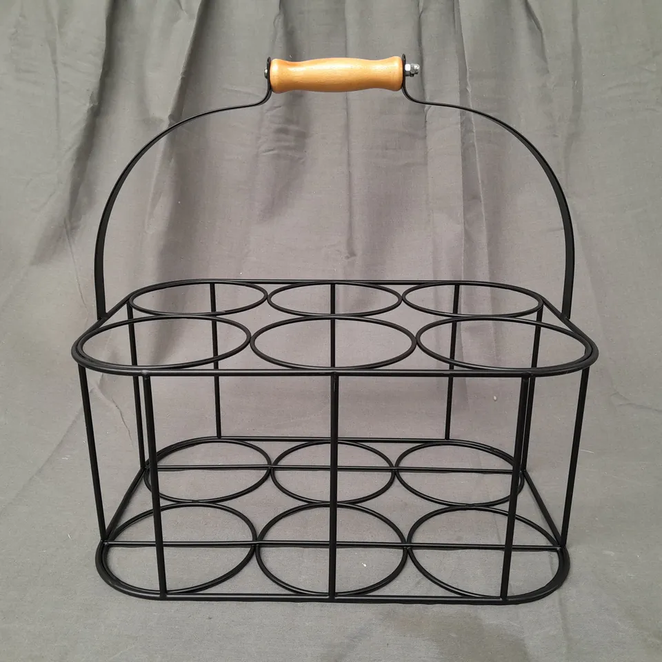 BOXED UNBRANDED 6-MILK BOTTLE HOLDER IN BLACK